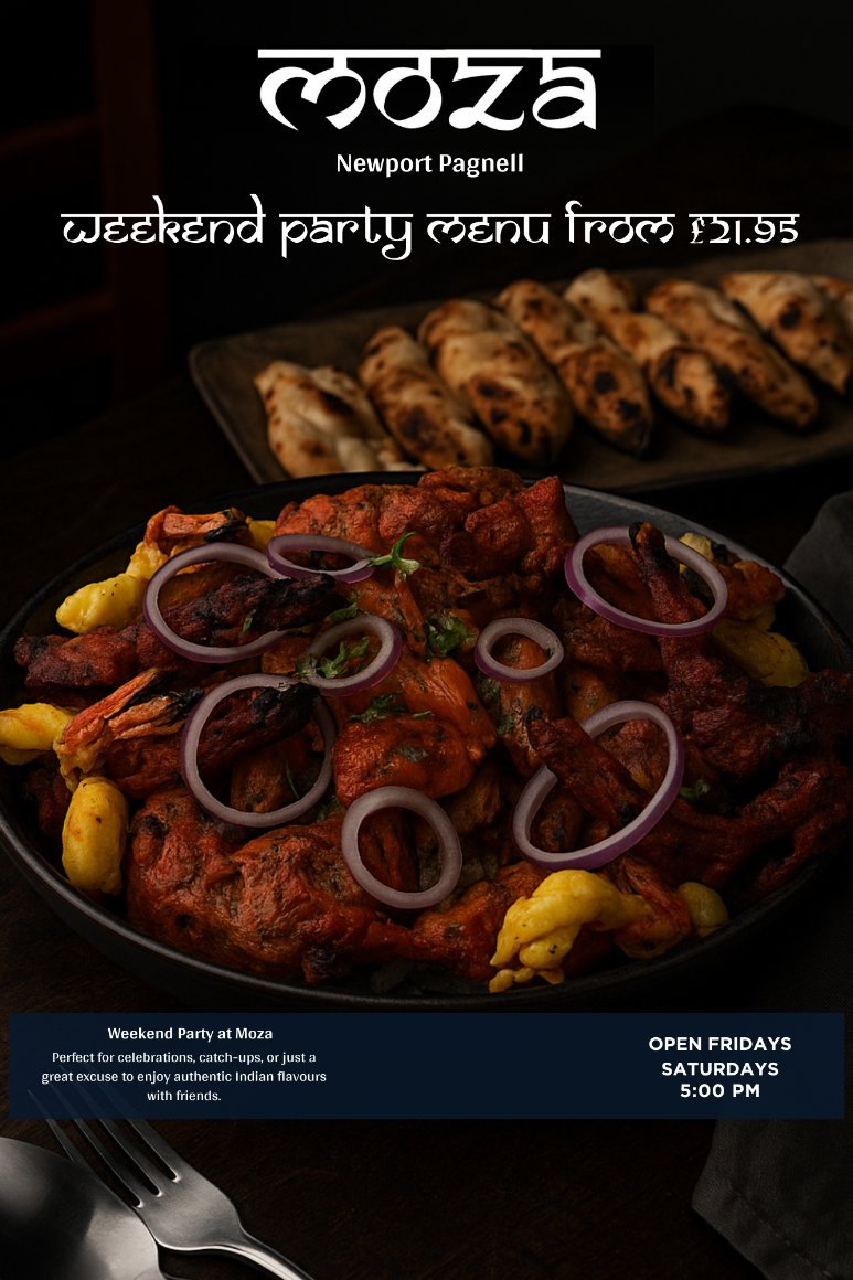 Christmas Dinner at Moza Indian Milton Keynes The Grange, Maaya, Calcutta Brasserie, Spice Village, Patley